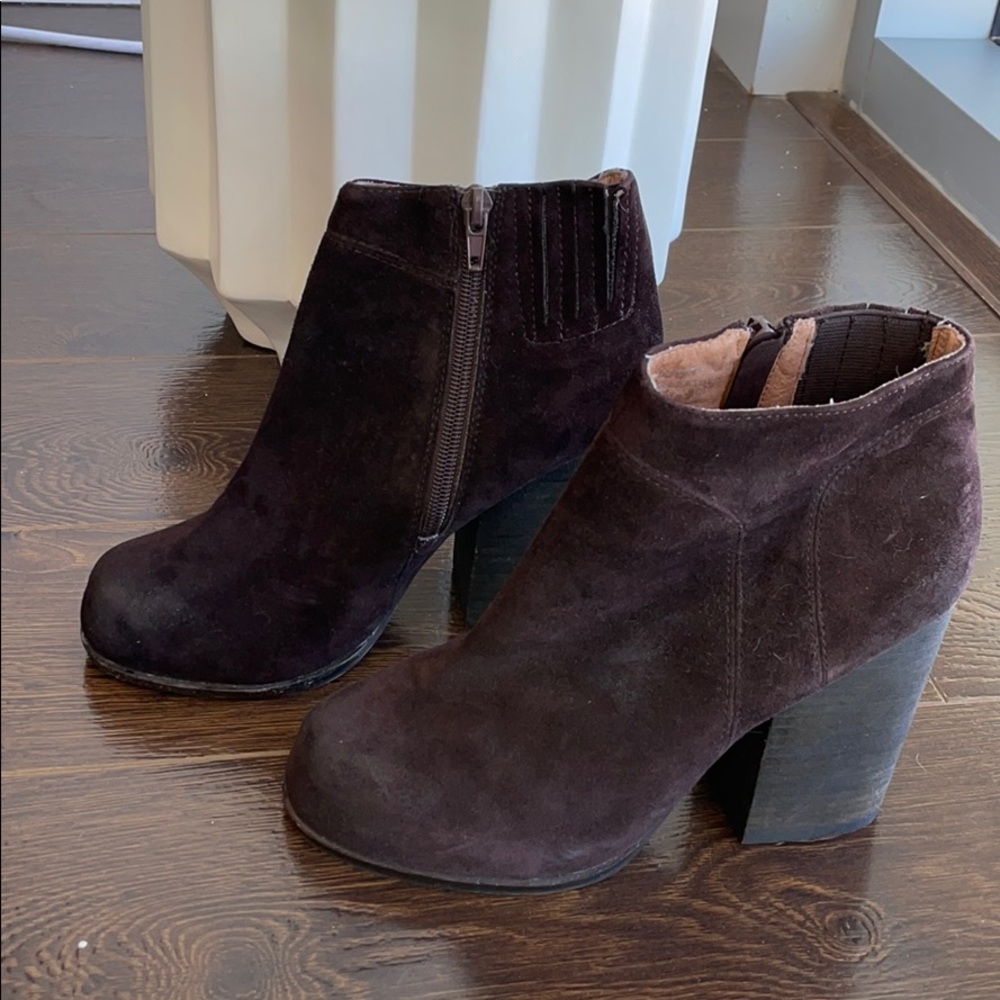 Jeffrey Campbell distressed suede booties